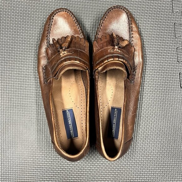 Giorgio Brutini Princeton Tassel Loafers Mens 13M Brown Leather Shoes - Picture 5 of 8